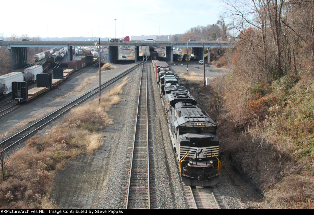 NS 875 leads 13R out of Enola Yard